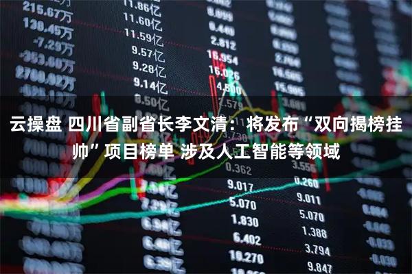 云操盘 四川省副省长李文清：将发布“双向揭榜挂帅”项目榜单 涉及人工智能等领域