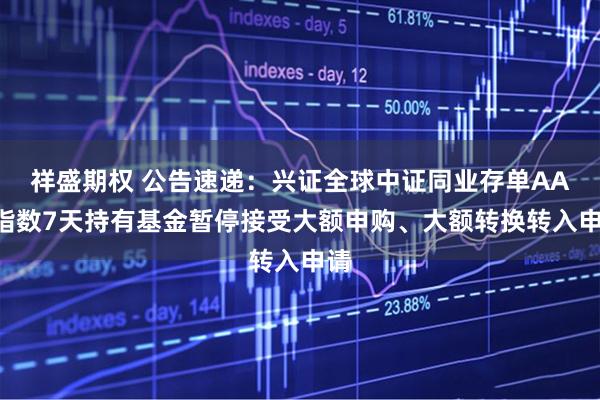 祥盛期权 公告速递：兴证全球中证同业存单AAA指数7天持有基金暂停接受大额申购、大额转换转入申请