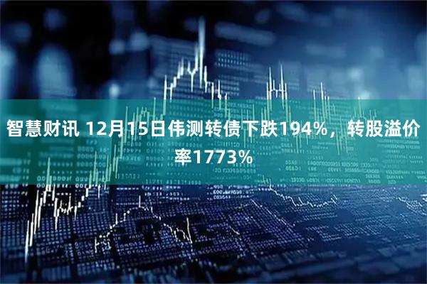 智慧财讯 12月15日伟测转债下跌194%，转股溢价率1773%