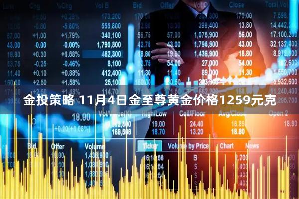 金投策略 11月4日金至尊黄金价格1259元克